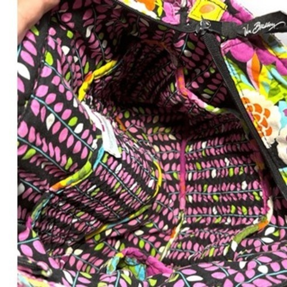 Y2K‎ Vera Bradley Va Va Bloom Purple Quilted Floral Cotton Shoulder Bag Boho90s - Picture 5 of 6